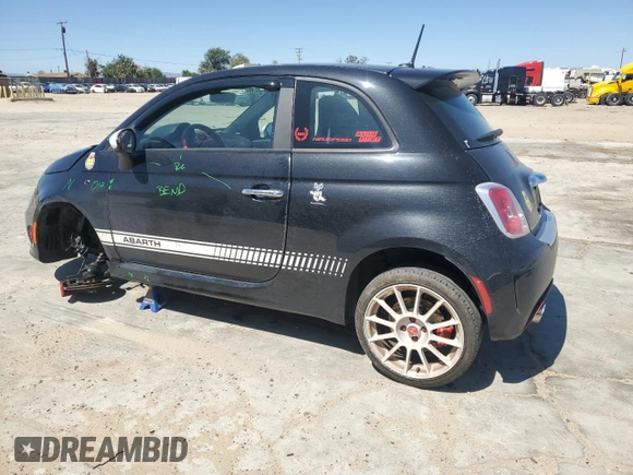 2012 FIAT 500 Abarth with VIN 3C3CFFFH6CT330426, listed as a Copart auction lot 57341965 with 40,702 mi miles and Salvage title. Bid and sale history available at DreamBid. Image 2.