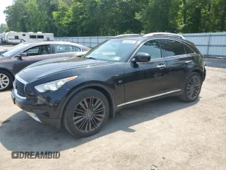 2017 Infiniti QX70 with VIN JN8CS1MW6HM410984, listed as a Copart auction lot 60535365 with 186,143 mi miles and Salvage title. Bid and sale history available at DreamBid. Image 1.