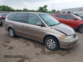 2003 Honda Odyssey EX-L z VIN 5FNRL18063B135949, wystawiony jako IAAI lot #42248105 z przebiegiem 210 567 mil mil oraz . Historia ofert i sprzedaży dostępna na DreamBid. Obrazek 1.