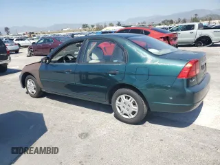 2001 Honda Civic LX with VIN 2HGES16501H606650, listed as a Copart auction lot 52537465 with 199,341 mi miles and Salvage Title. Bid and sale history available at carsss.com. Image 2.