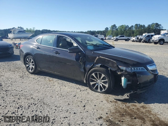 2015 Acura TLX with VIN 19UUB1F38FA014400, listed as a Copart auction lot 53042475 with Not provided miles and Salvage title. Bid and sale history available at DreamBid. Image 4.