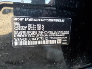 2024 BMW 5 Series 530i with VIN WBA43FJ01RCP75412, listed as a Copart auction lot 41790175 with 14,196 mi miles and Salvage Title. Bid and sale history available at carsss.com. Image 13.