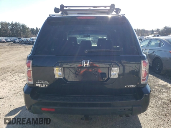 2006 Honda Pilot EX-L with VIN 5FNYF18726B019216, listed as a Copart auction lot 45735795 with 219,600 mi miles and Clean Title. Bid and sale history available at DreamBid. Image 6.