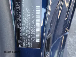 2008 BMW 6 Series 650i with VIN WBAEB53558CX61697, listed as a Copart auction lot 88725845 with 47,181 mi miles and Salvage Title. Bid and sale history available at carsss.com. Image 12.