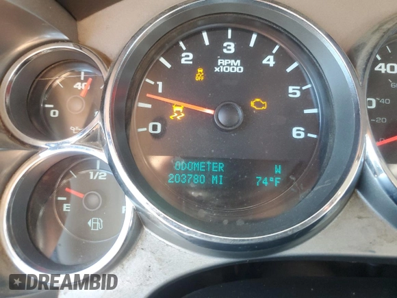 2012 Chevrolet Silverado 1500 LT with VIN 1GCRKSE70CZ302178, listed as a Copart auction lot 52962025 with 203,780 mi miles and Salvage Title. Bid and sale history available at DreamBid. Image 9.