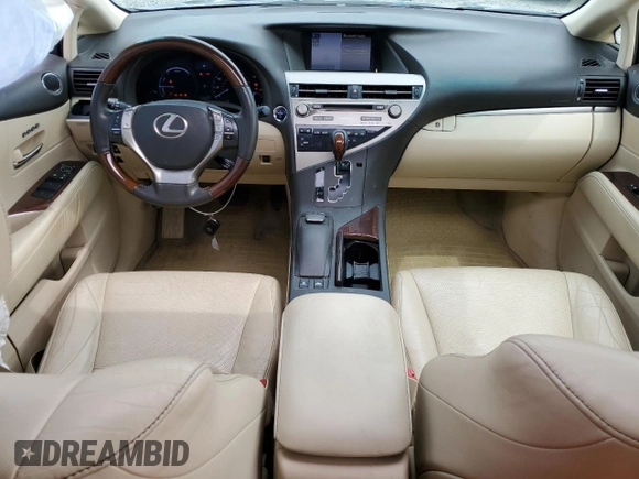2013 Lexus RX 450h with VIN JTJBC1BA3D2437218, listed as a Copart auction lot 61054025 with 114,662 mi miles and Salvage title. Bid and sale history available at DreamBid. Image 8.