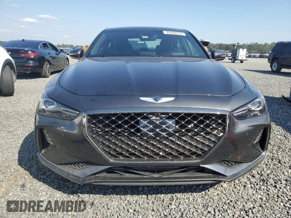 2019 Genesis G70 3.3T Advanced with VIN KMTG34LE4KU022133, listed as a Copart auction lot 76202054 with 0 mi miles and Salvage Title. Bid and sale history available at carsss.com. Image 5.
