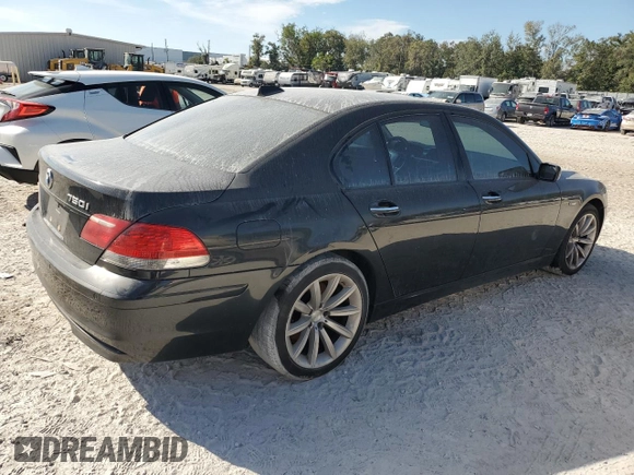 2007 BMW 7 Series 750i with VIN WBAHL83557DT09205, listed as a Copart auction lot 83580374 with 150,334 mi miles and Clean title. Bid and sale history available at DreamBid. Image 3.