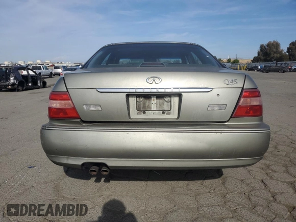 2001 Infiniti Q45 Touring with VIN JNKBY31A01M101364, listed as a Copart auction lot 54859845 with 213,588 mi miles and Salvage Title. Bid and sale history available at DreamBid. Image 6.