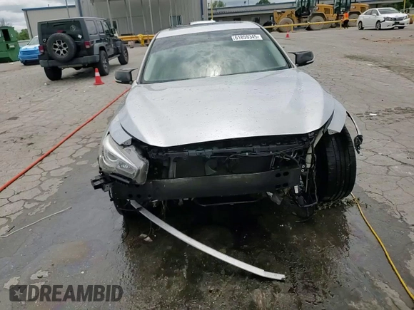 2015 Infiniti Q50 Premium with VIN JN1BV7APXFM344065, listed as a Copart auction lot 61859345 with 39,145 mi miles and Salvage title. Bid and sale history available at DreamBid. Image 14.