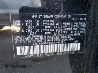 2022 Subaru Outback Onyx XT with VIN 4S4BTGJD0N3104046, listed as a Copart auction lot 82903184 with Not provided miles and Salvage title. Bid and sale history available at DreamBid. Image 13.