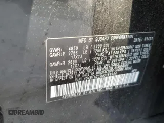 2021 Subaru Outback Premium with VIN 4S4BTACC2M3164944, listed as a Copart auction lot 58767845 with 32,419 mi miles and Salvage title. Bid and sale history available at DreamBid. Image 13.