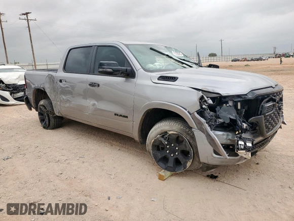 2025 Ram 1500 Lone Star with VIN 1C6SRFFPXSN534450, listed as a Copart auction lot 59370545 with 11,420 mi miles and Salvage title. Bid and sale history available at DreamBid. Image 4.
