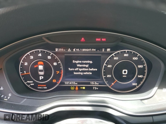 2017 Audi A4 Premium Plus with VIN WAUENAF48HN027868, listed as a Copart auction lot 57607215 with 101,410 mi miles and Salvage title. Bid and sale history available at DreamBid. Image 9.
