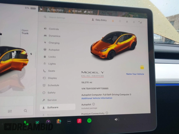 2023 Tesla Model Y Performance with VIN 7SAYGDEF4PF738885, listed as a IAAI auction lot 41798997 with 59,270 mi miles and . Bid and sale history available at DreamBid. Image 7.
