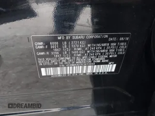 2019 Subaru Ascent with VIN 4S4WMAAD7K3419868, listed as a IAAI auction lot 41499633 with 93,241 mi miles and . Bid and sale history available at DreamBid. Image 9.