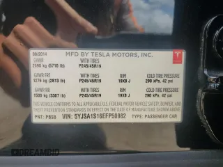 2014 Tesla Model S 60 with VIN 5YJSA1S16EFP50982, listed as a Copart auction lot 54426015 with 76,515 mi miles and Salvage title. Bid and sale history available at DreamBid. Image 12.
