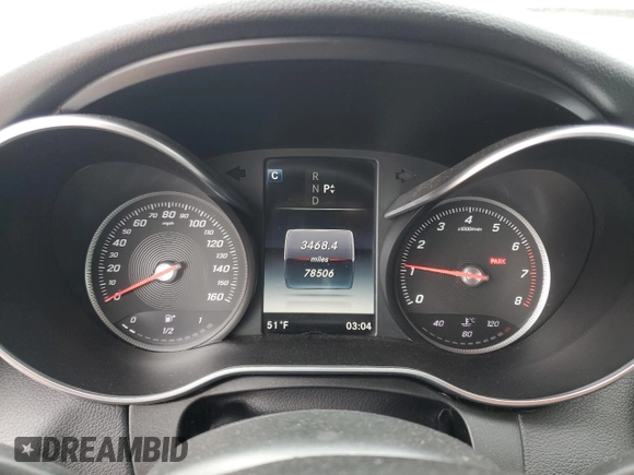 2017 Mercedes-Benz C 300 with VIN 55SWF4JB2HU215066, listed as a Copart auction lot 57427375 with 78,506 mi miles and Salvage title. Bid and sale history available at DreamBid. Image 9.