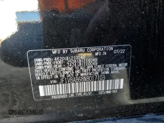 2022 Subaru WRX z VIN JF1VBAB68N8017103, wystawiony jako Copart lot #79775184 z przebiegiem 23 398 mil mil oraz Szkody całkowita. Historia ofert i sprzedaży dostępna na DreamBid. Obrazek 12.