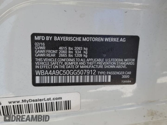 2016 BMW 4 Series 428i with VIN WBA4A9C50GG507912, listed as a Copart auction lot 48176085 with 97,723 mi miles and Salvage Title. Bid and sale history available at carsss.com. Image 13.