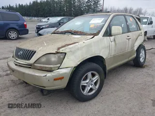 1999 Lexus RX 300 Luxury SUV with VIN JT6HF10U2X0030497, listed as a IAAI auction lot 41777183 with 1 mi miles. Bid and sale history available at carsss.com. Image 2.