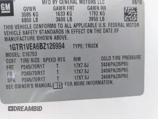 2011 GMC Sierra 1500 with VIN 1GTR1VEA6BZ126994, listed as a IAAI auction lot 40938932 with 248,061 mi miles and . Bid and sale history available at DreamBid. Image 9.