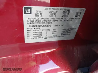 2016 Chevrolet Tahoe LTZ with VIN 1GNSKCKC9GR205745, listed as a IAAI auction lot 41710241 with 94,931 mi miles. Bid and sale history available at carsss.com. Image 9.