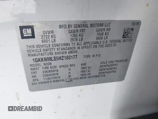 2017 GMC Acadia SLT with VIN 1GKKNMLS5HZ183177, listed as a IAAI auction lot 41753683 with 97,729 mi miles and . Bid and sale history available at carsss.com. Image 9.