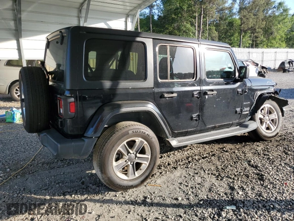 2021 Jeep Wrangler Unlimited Sahara with VIN 1C4HJXEN3MW539731, listed as a Copart auction lot 55119785 with 84,054 mi miles and Salvage title. Bid and sale history available at DreamBid. Image 3.