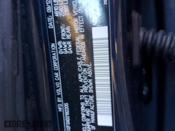2013 Volvo S60 T5 Premier z VIN YV1612FSXD2192205, wystawiony jako Copart lot #43498645 z przebiegiem Nie podano mil oraz Nie do naprawy. Historia ofert i sprzedaży dostępna na DreamBid. Obrazek 12.