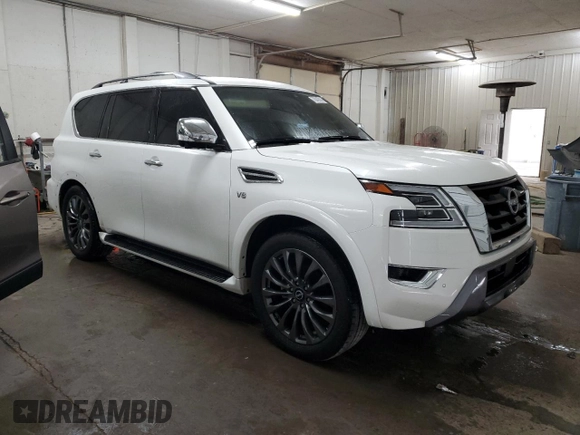 2021 Nissan Armada Platinum with VIN JN8AY2CC7M9148294, listed as a Copart auction lot 70043814 with 48,105 mi miles and Salvage Title. Bid and sale history available at carsss.com. Image 4.