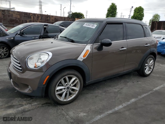2013 MINI Cooper Countryman with VIN WMWZB3C54DWM09404, listed as a Copart auction lot 54568195 with 126,772 mi miles and Clean Title. Bid and sale history available at carsss.com. Image 1.