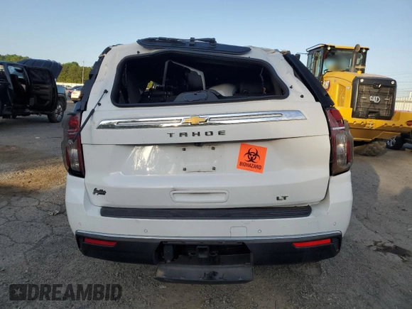 2021 Chevrolet Tahoe LT with VIN 1GNSCNKD1MR363008, listed as a Copart auction lot 51953455 with 77,353 mi miles and Salvage title. Bid and sale history available at DreamBid. Image 6.