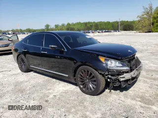 2014 Hyundai Equus Signature with VIN KMHGH4JH8EU073826, listed as a Copart auction lot 52123215 with 144,477 mi miles and Salvage Title. Bid and sale history available at DreamBid. Image 4.