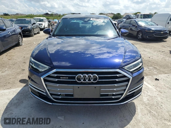 2021 Audi A8 with VIN WAU8DAF8XMN027495, listed as a Copart auction lot 50395145 with 19,508 mi miles and Salvage Title. Bid and sale history available at carsss.com. Image 5.