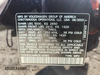 2024 Volkswagen Atlas SEL Premium R-Line с VIN 1V2FR2CA8RC516083, выставлен на аукционе Copart как лот 66534675 с пробегом 20 466 миль миль и Списание • Salvage title. История ставок и продаж доступна на DreamBid. Изображение 13.