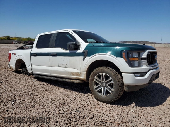 2023 Ford F-150 XL with VIN 1FTEW1EP4PKD83469, listed as a Copart auction lot 53099625 with 45,744 mi miles and Salvage title. Bid and sale history available at DreamBid. Image 4.
