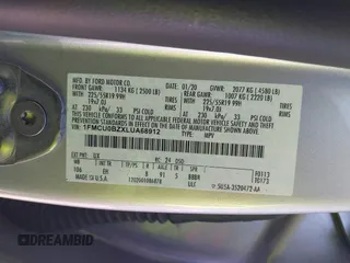 2020 Ford Escape SE Sport Hybrid with VIN 1FMCU0BZXLUA68912, listed as a IAAI auction lot 41791162 with 45,619 mi miles and . Bid and sale history available at carsss.com. Image 9.