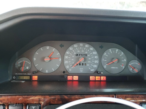 1998 Volvo S90 with VIN YV1KS9600W1125172, listed as a Copart auction lot 86560214 with 128,290 mi miles and Salvage Title. Bid and sale history available at carsss.com. Image 9.