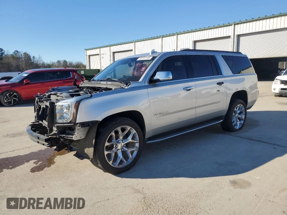 2019 GMC Yukon XL SLT with VIN 1GKS1GKC9KR383722, listed as a Copart auction lot 45191185 with 113,714 mi miles and Salvage Title. Bid and sale history available at carsss.com. Image 1.