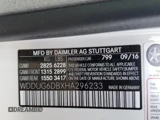 2017 Mercedes-Benz S 550e with VIN WDDUG6DBXHA296233, listed as a Copart auction lot 41799505 with 103,424 mi miles and Clean Title. Bid and sale history available at DreamBid. Image 12.