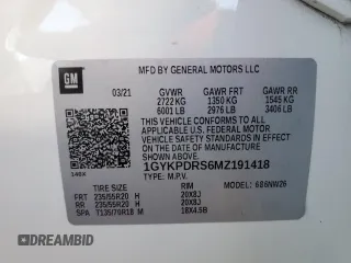 2021 Cadillac XT6 Premium Luxury with VIN 1GYKPDRS6MZ191418, listed as a Copart auction lot 67577654 with 29,280 mi miles and Salvage Title. Bid and sale history available at carsss.com. Image 14.