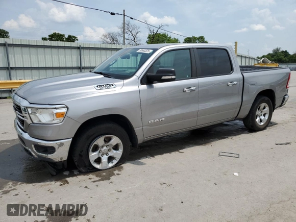 2019 Ram 1500 Big Horn with VIN 1C6SRFFT1KN686081, listed as a Copart auction lot 59565525 with 127,987 mi miles and Salvage title. Bid and sale history available at DreamBid. Image 1.
