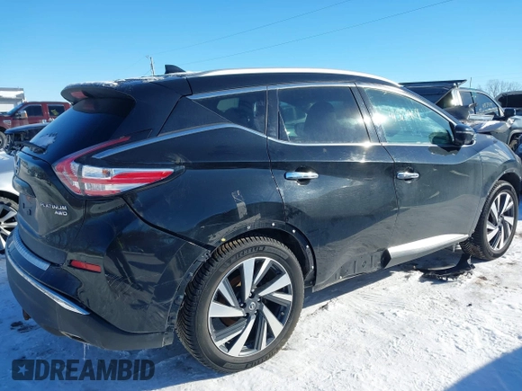 2018 Nissan Murano Platinum with VIN 5N1AZ2MH1JN134893, listed as a IAAI auction lot 41320164 with 145,740 mi miles and . Bid and sale history available at carsss.com. Image 4.