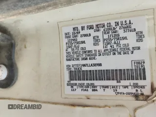 1990 Ford F-150 с VIN 1FTEF14N7LLA38988, выставлен на аукционе Copart как лот 61417455 с пробегом 46 390 миль миль и Чистый • Clean title. История ставок и продаж доступна на DreamBid. Изображение 10.