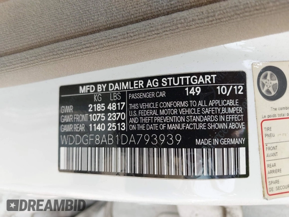 2013 Mercedes-Benz C 300 Sport с VIN WDDGF8AB1DA793939, выставлен на аукционе IAAI как лот 42537158 с пробегом 211 600 миль миль и . История ставок и продаж доступна на DreamBid. Изображение 9.