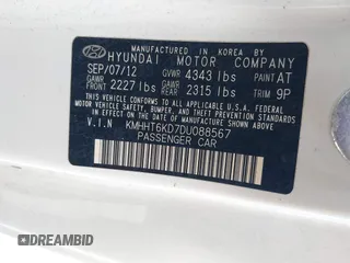 2013 Hyundai Genesis Coupe R-Spec с VIN KMHHT6KD7DU088567, выставлен на аукционе IAAI как лот 41999209 с пробегом 88 086 миль миль и . История ставок и продаж доступна на DreamBid. Изображение 9.