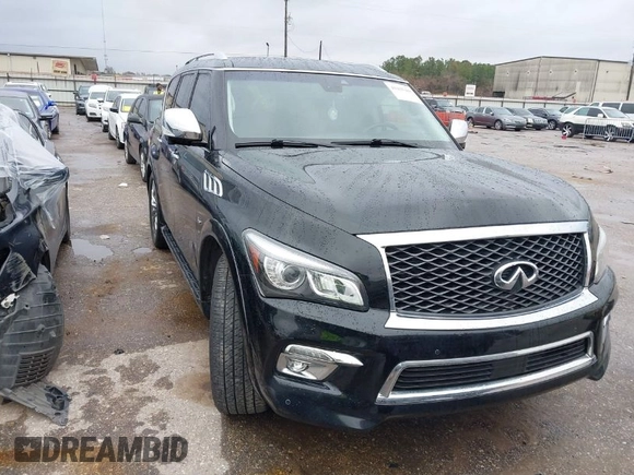 2017 Infiniti QX80 z VIN JN8AZ2NF0H9646542, wystawiony jako IAAI lot #41425103 z przebiegiem 124 488 mil mil oraz . Historia ofert i sprzedaży dostępna na DreamBid. Obrazek 1.