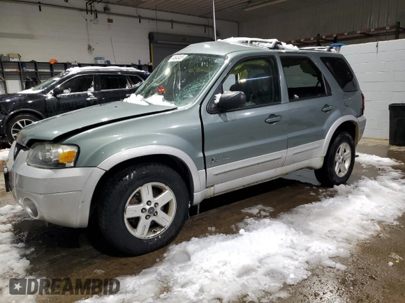2005 Ford Escape Hybrid with VIN 1FMCU96H55KB87200, listed as a Copart auction lot 44643455 with Not provided miles and Salvage title. Bid and sale history available at DreamBid. Image 1.