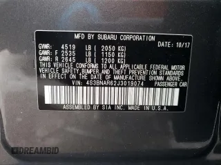 2018 Subaru Legacy Sport with VIN 4S3BNAR62J3019074, listed as a Copart auction lot 71331942 with 0 mi miles. Bid and sale history available at carsss.com. Image 12.